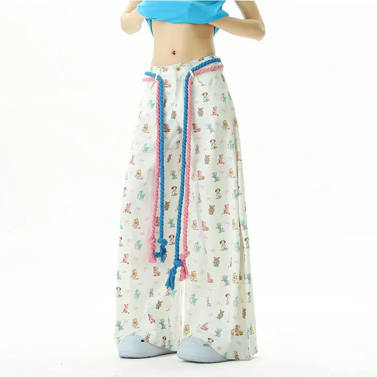 彩色牛仔麻绳腰带印花裤配饰绳子腰链粗绳子吸水棉线绳2025新款多