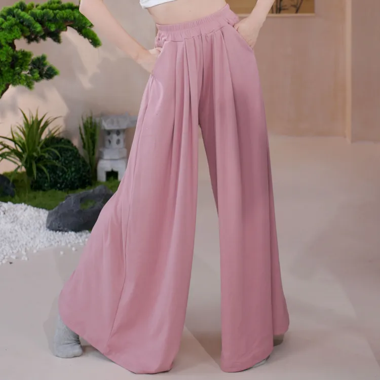 2025新款现代舞秋冬双面绒飘逸大摆裤日常练功古典舞中国舞舞蹈裤