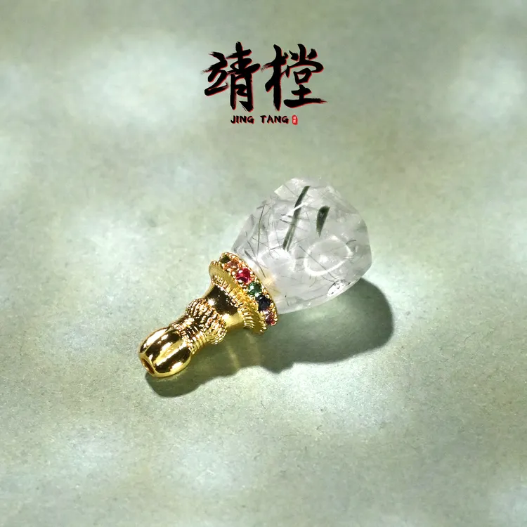 8MM绿发晶无相分体式三通文玩百香籽手串手持DIY配饰配件佛头佛塔