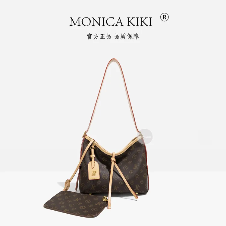 轻奢复古老花腋下包包女2025新款大容量通勤托特包百搭单肩斜挎包