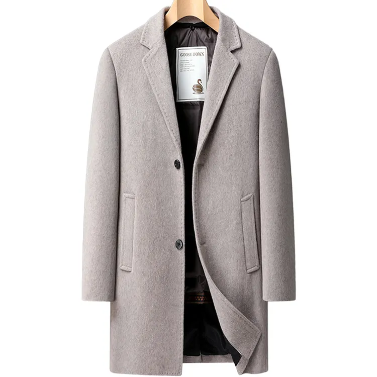 羊绒款男士冬季加厚羊绒大衣毛呢大衣羊毛大衣外套西装保暖外套