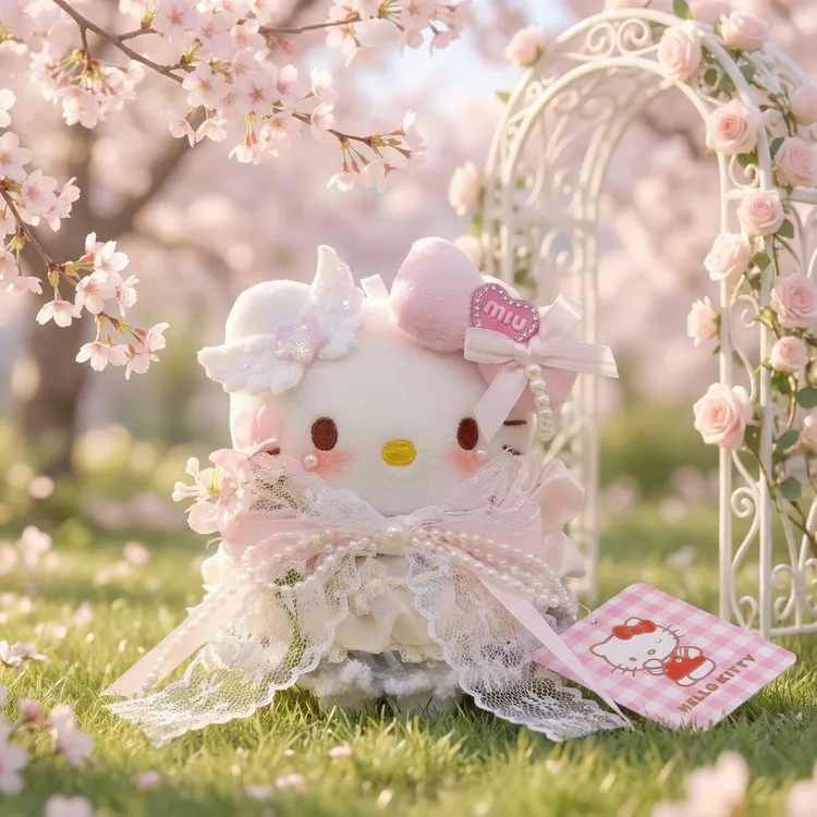 粉色可爱正版hellokitty蜜桃奶酪kt包毛绒挂件玩偶生日礼物女友