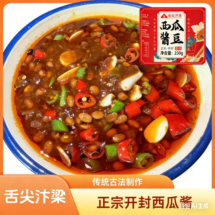 开封特产手工西瓜酱豆儿时的味道