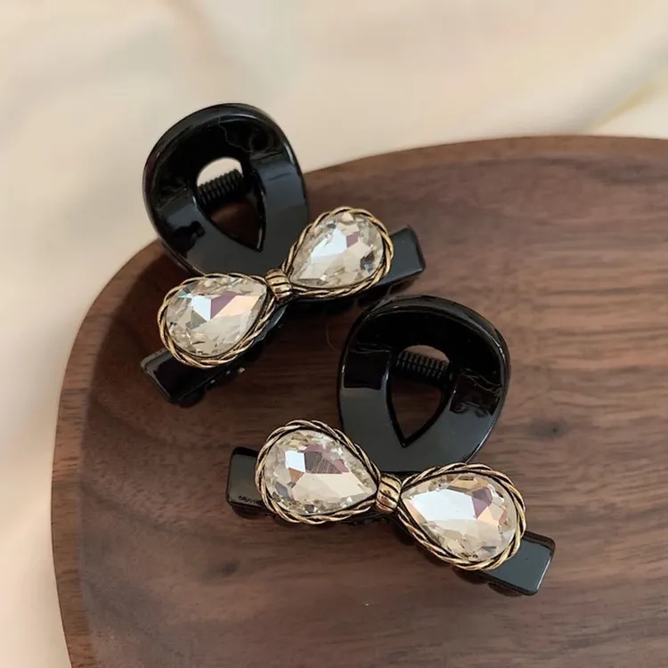 发夹气质网红发卡复古双面法式简约优雅黑色ins小抓夹