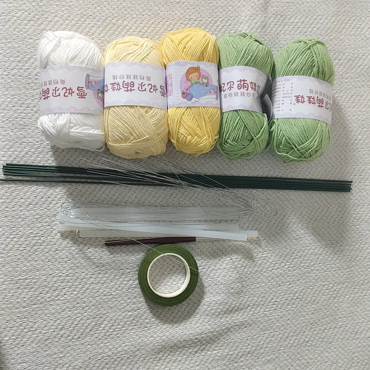 【知雾包】手工钩织毛线花束裙裙字条，萌四线材钩织花材料包