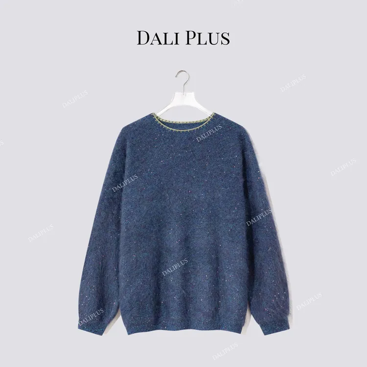DALI PLUS“山羊绒羊毛拉绒星空毛衣”软糯保暖氛围感针织-D5CH5471