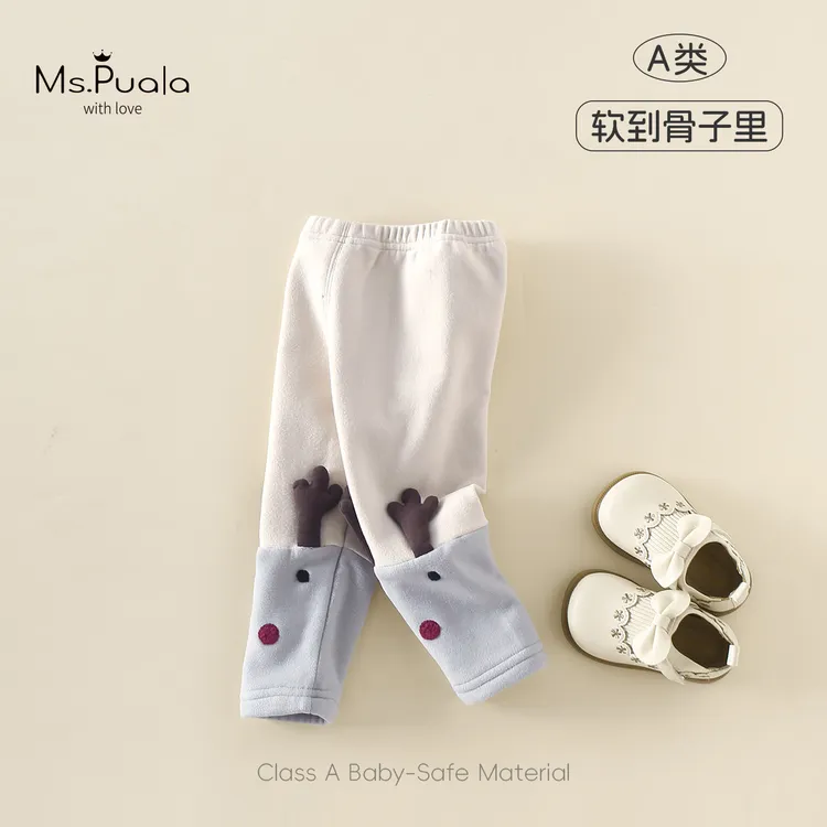 【MsPuala花鹿角】童装婴幼儿裤子冬款长裤女宝加绒可爱长裤打底裤