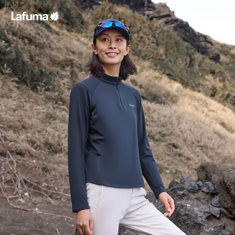 LAFUMA乐飞叶户外25半拉链长袖T恤女舒适时尚打底衫上衣LFTS5CL60