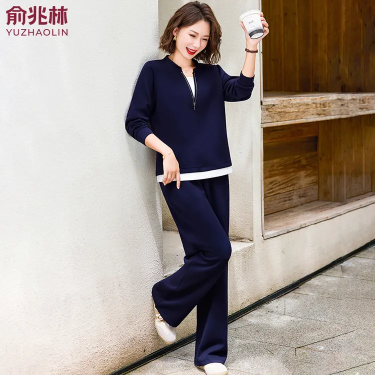 俞兆林妈妈秋装卫衣两件套洋气减龄中老年人女装春秋时尚运动套装