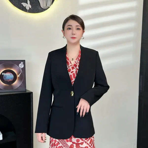 【夜魅】秋冬新款显瘦百搭气质显瘦收腰大码洋气西装A134