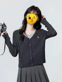 2025秋冬新款大码拼接韩版百搭针织衫女时尚刺绣毛衣打底衫0035