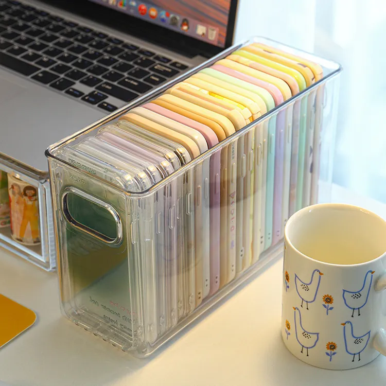 ins手机壳收纳盒亚克力长方形桌面杂物化妆品面膜护肤品置物架大