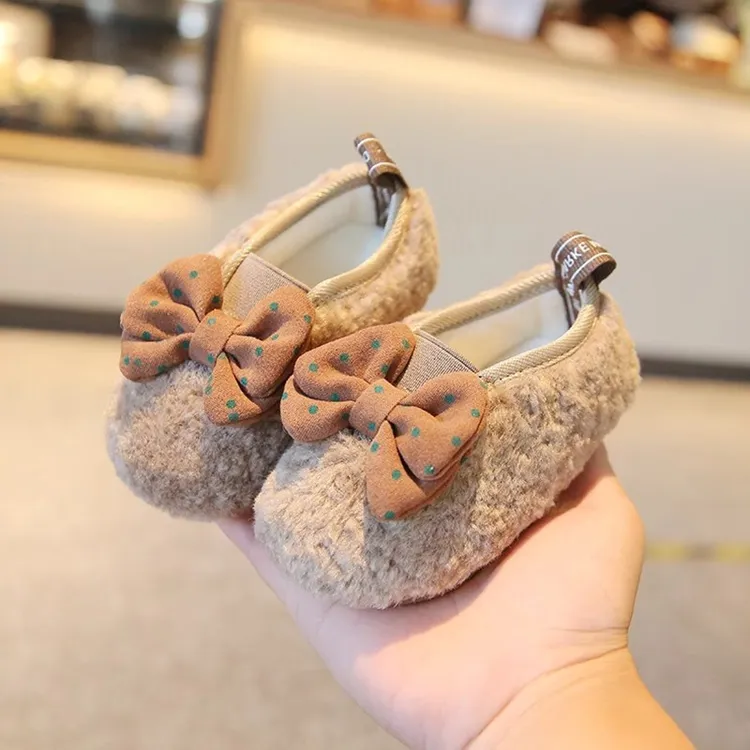 15-25码女宝宝棉鞋冬季加绒毛毛鞋冬款保暖婴幼儿学步鞋女童鞋子