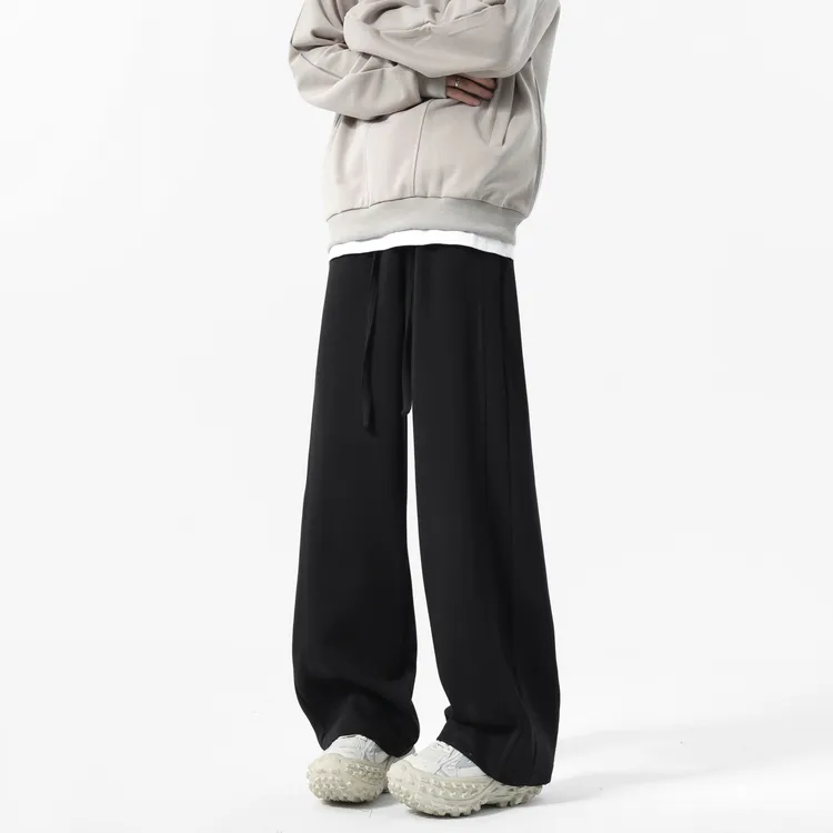 Kwer裤子男款春秋宽松弯刀卫裤潮牌直筒阔腿裤运动休闲裤垂感长裤