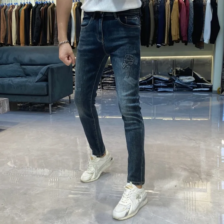 【也许家】新品秋冬男士加绒修身弹力小脚时尚简约牛仔裤子LB58163