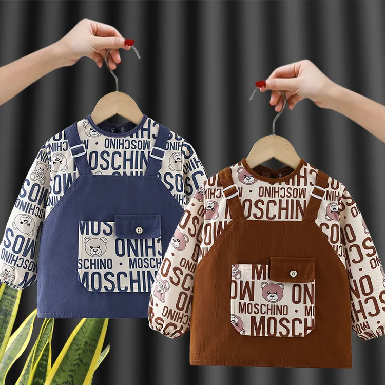 宝宝罩衣儿童反穿衣秋冬倒褂儿童外穿衣护衣男女防水吃饭围裙围兜