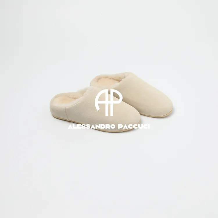 AP洛哥54125XT牛反绒+羊毛圆头多色时尚简约保暖雪地包头拖鞋