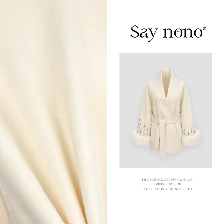 懒猫nono│Saynono 法式优雅风V领收腰设计羊毛毛呢外套 GG56512AY