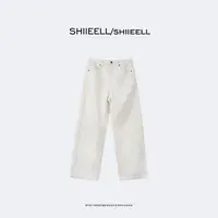 SHIIEELL秋冬气质直筒阔腿百搭加绒长裤高腰修身休闲牛仔裤Z2816