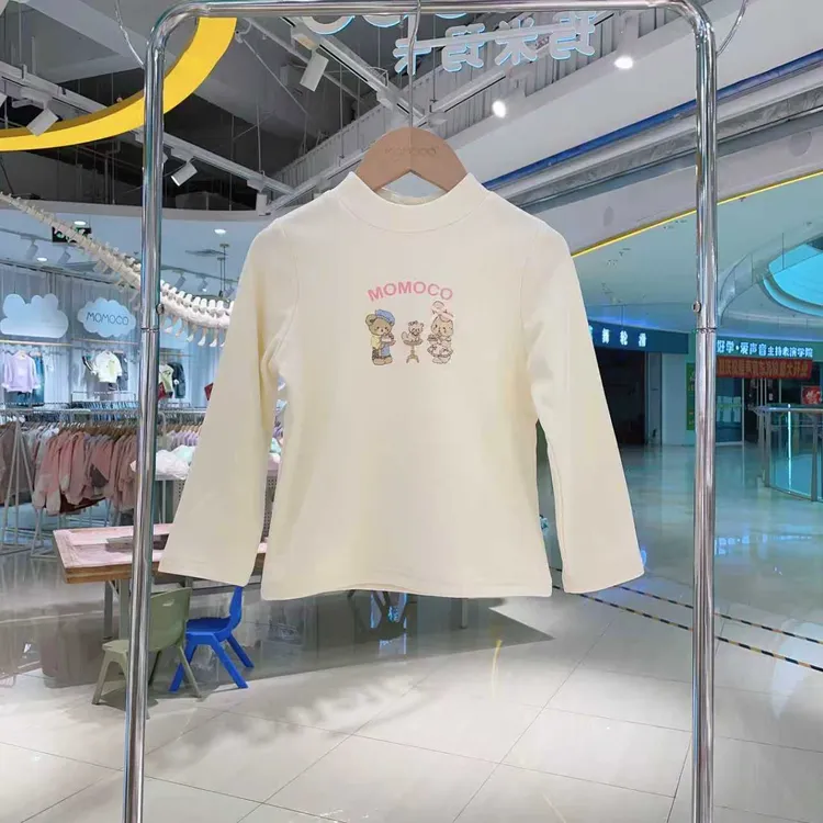 MOMOCO【10A抗菌】女童冬季洋气甜美可爱卡通德绒打底衫77820239003