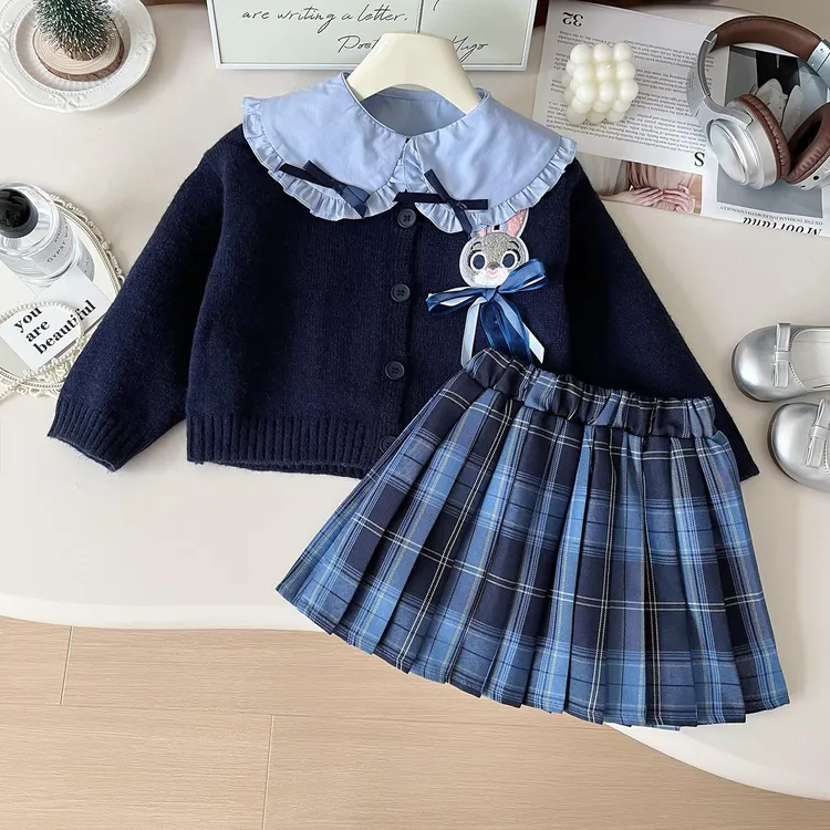 FAVMARTHA兔子警官衣服儿童裙子2025新款女童朱迪连衣裙女孩春装