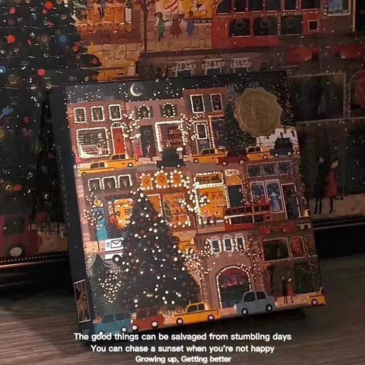 圣诞冬灯拼图相框galison画框框架挂墙装裱拼图500片生日礼物yw