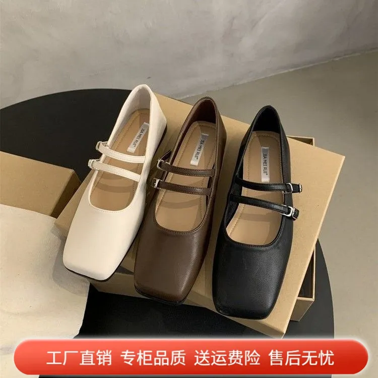 复古小皮鞋女百搭2025新款春夏法式玛丽珍鞋子配裙子方头浅口