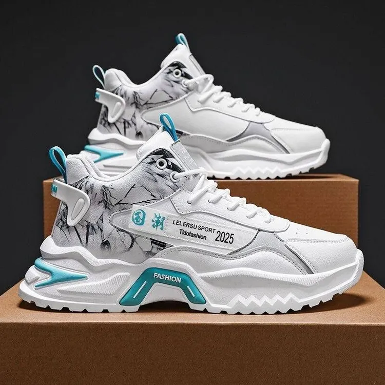 男鞋运动百搭小白鞋休闲跑步老爹鞋帅气潮牌防滑鞋子厚底单鞋耐磨