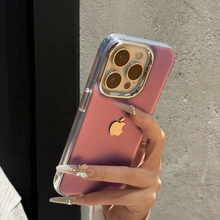 高级电镀彩银适用苹果16promax手机壳iphone15网红14男女13简约款