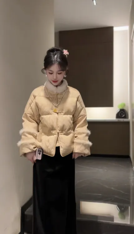 2025(七艺自制)新中式加厚中国风民族风立领羽绒服251231