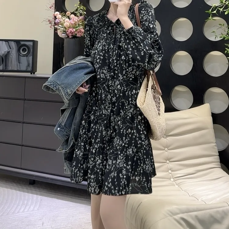 DALIANSU/大脸酥-4224【雾野星吻】春夏减龄碎花连衣裙