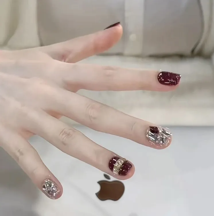 【紫气东来】高品质浆果紫带钻爆闪重工显白款纯手工穿戴甲美甲