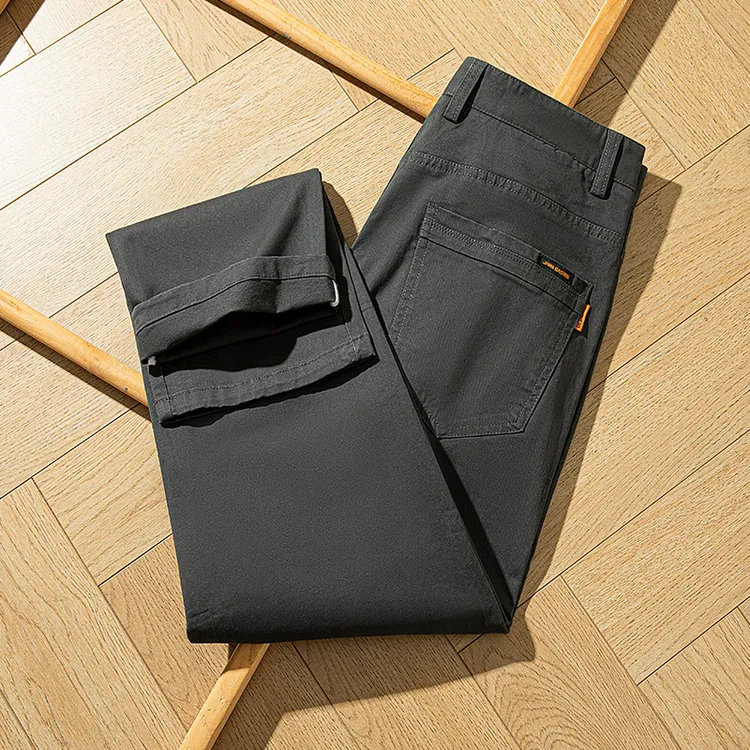 派尔尼那全棉面料秋季新款休闲裤男装直筒宽松潮弹力男士休闲长裤