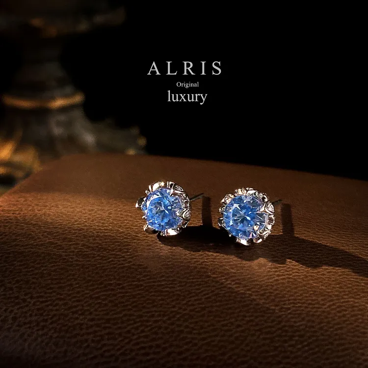 A8725【贝湖蓝沁】S925银针贝加尔湖蓝色简约设计小众气质耳钉