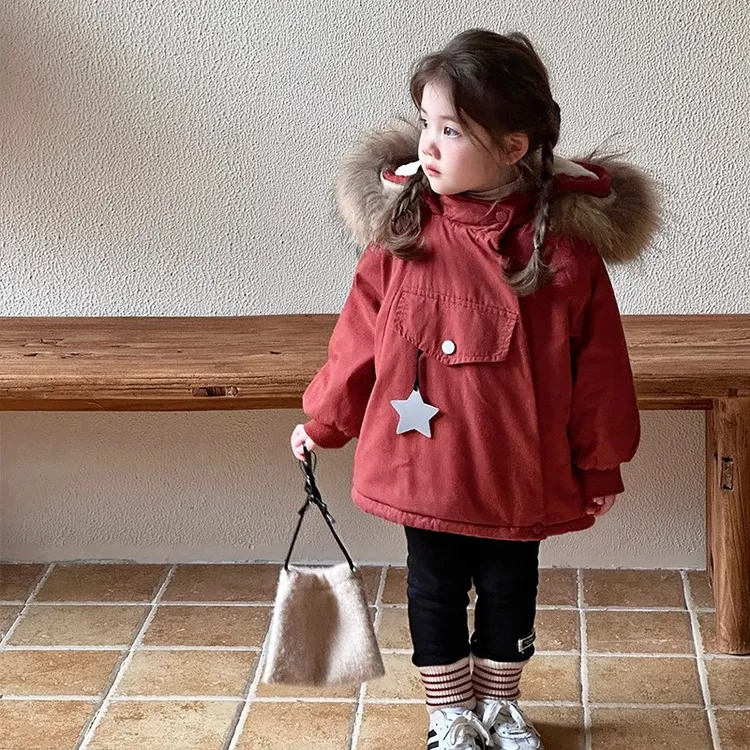 女童棉衣冬季2025新款儿童加绒加厚派克棉服外套保暖宝宝冬装棉袄