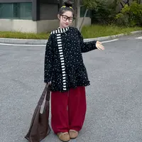 女童娃娃衫2025新款秋冬季洋气女孩加绒加厚打底衫中大童宽松上衣
