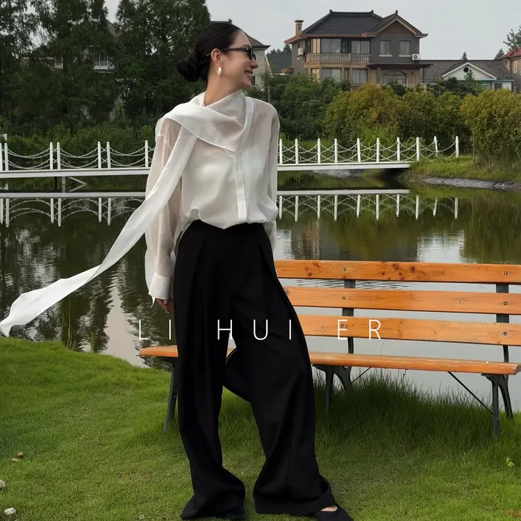 LiHuiEr李慧儿【无人之境】2025秋季宽松舒适设计师款衬衫LL025300