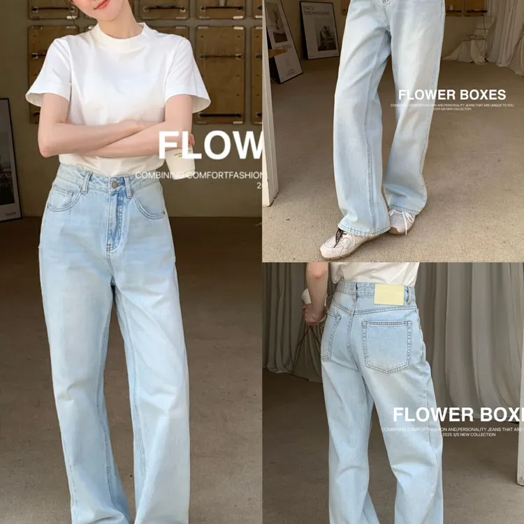 春季新款！百搭显瘦定制款直筒裤牛仔裤502067新版JIV#LSL