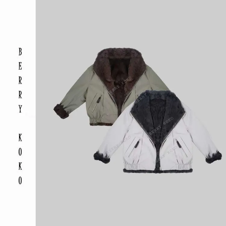 【MISSKO】复古高品质休闲百搭内里獭兔显瘦翻领慵懒风派克服 W92
