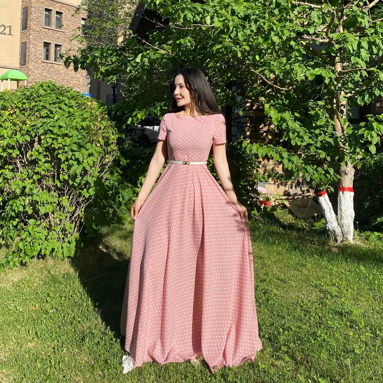 波点裙收腰显瘦法式复古波点连衣裙11
