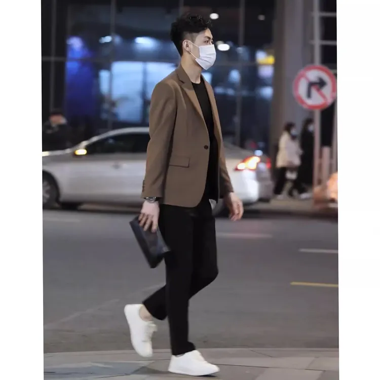 三件套男士西装春秋男士韩版修身休闲小西装上衣商务西服结婚套装