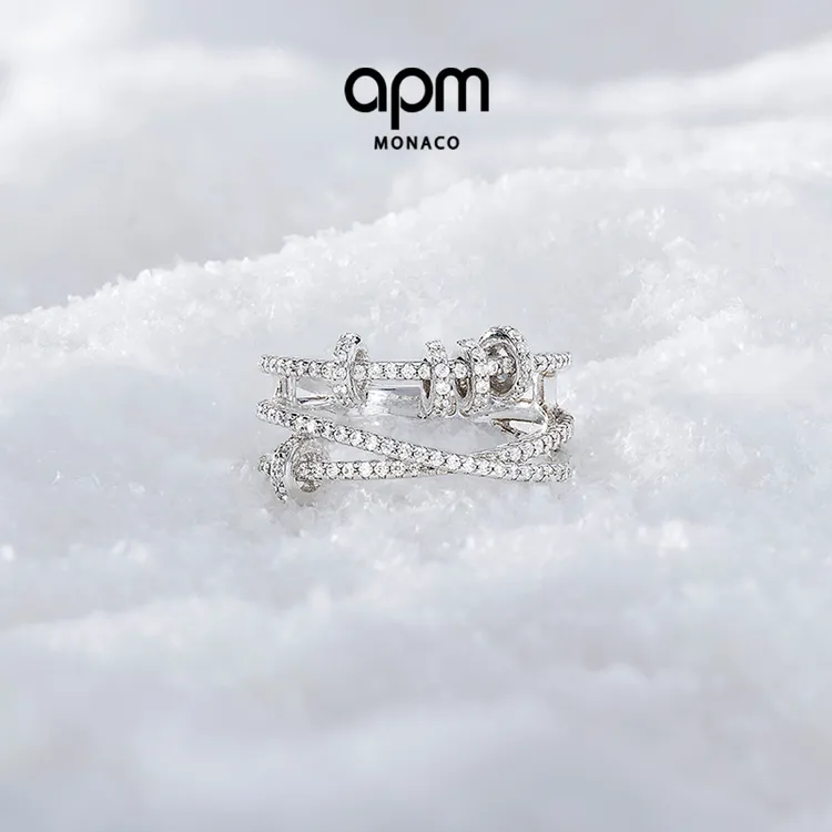 APM Monaco 轻奢三圈戒指配滑动明星同款对戒生日礼物送女生