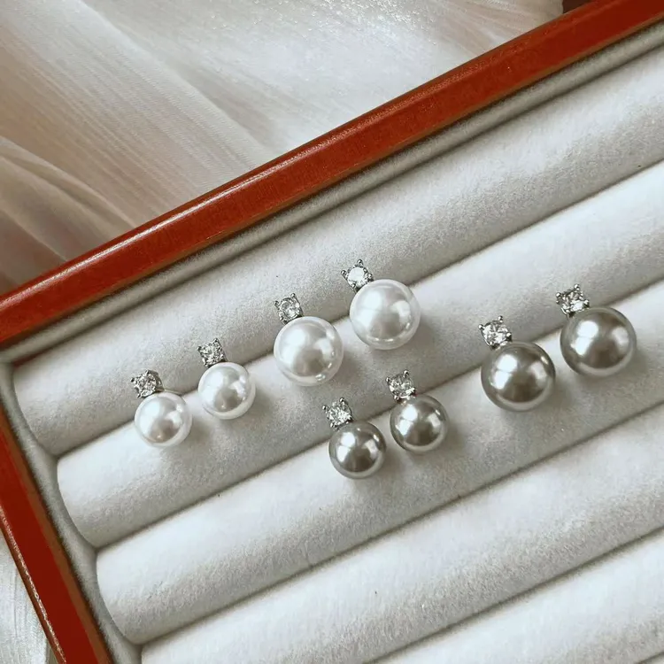 合金耳饰 仿珍珠耳饰气质百搭法式