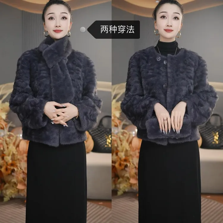 869两件套新款时尚贵气女士中款气质韩潮外套