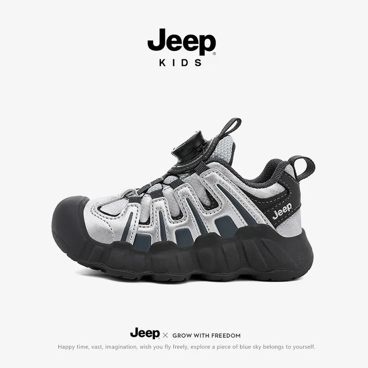 JEEP/吉普儿童登山鞋秋季2025新款男女童皮面运动防滑软底跑步鞋