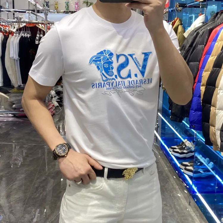35-55岁修身显瘦夏季欧货休闲T恤时尚运动男装欧货男士短袖t恤