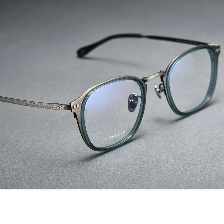 复古超轻方圆纯钛眼镜框男款板材时尚近视大脸男士全框男生防蓝光