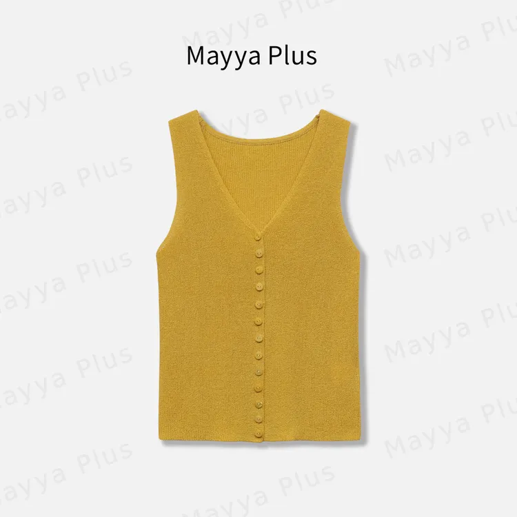 【小心机】Mayya Plus麦芽定制女夏季新款气质针织背心上衣32529017