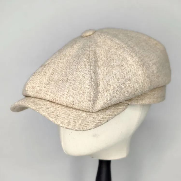 八角报童帽气质轻奢100%羊毛面料时尚百搭休闲初春秋冬帽子
