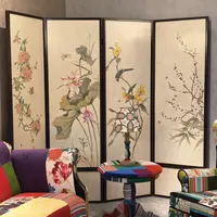 【ZC·宗宸家居】四季花屏风新中式客厅沙发背景墙装饰茶室书房隔断